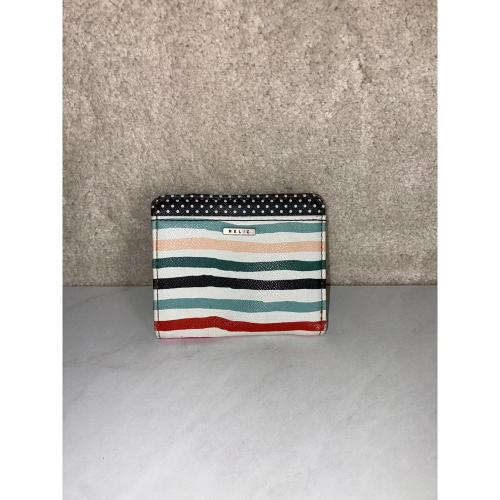Vintage Relic Multicolor Bifold Wallet - OS - Striped Polka Dot Y2K